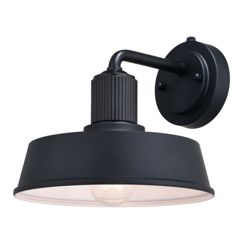 Hammond Matte Black & Glossy White Outdoor Wall Light by Vaxcel Lighting