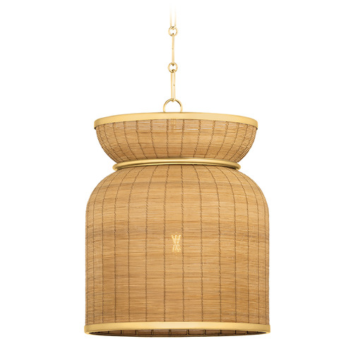 Hudson Valley Lighting Parkchester Aged Brass LED Pendant Light with Bowl / Dome Shade