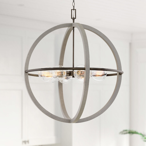 Bodie 32-Inch Dark Cement & Bronze Chandelier by Hinkley Lighting