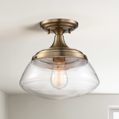 Kew Burnished Brass Semi-Flush Mount by Nuvo Lighting