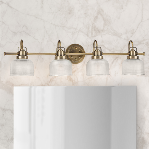 Archie Vintage Brass 4-Light Bathroom Light by Progress Lighting