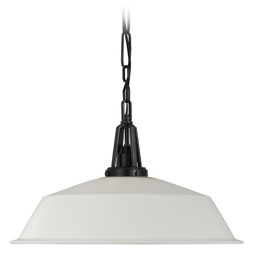 Visual Comfort Signature Collection Chapman & Myers Layton 20-Inch Pendant in Bronze by Visual Comfort Signature CHC5462BZWHT