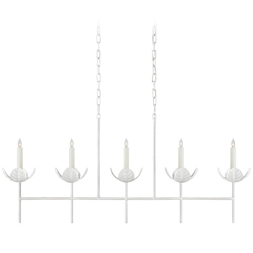 Visual Comfort Signature Collection Julie Neill Illana Linear Chandelier in White by Visual Comfort Signature JN5630PW