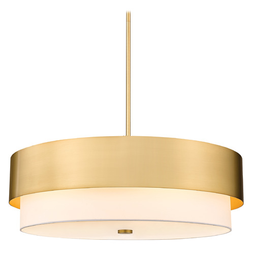 Z-Lite Counterpoint Modern Gold Pendant Light with Drum Shade