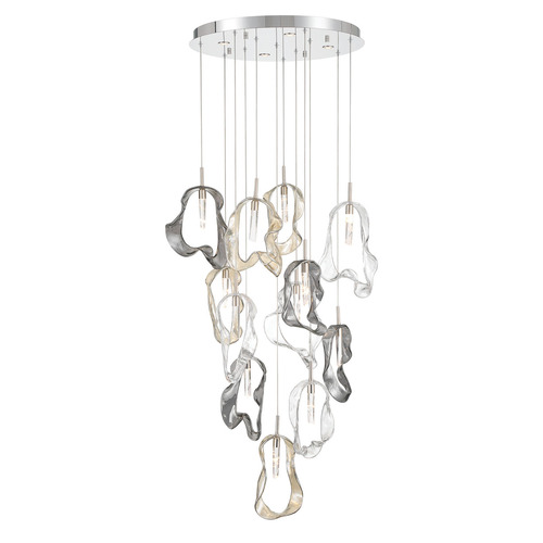 Norah 12-Light LED Chandelier in Polished Nickel by Eurofase Lighting