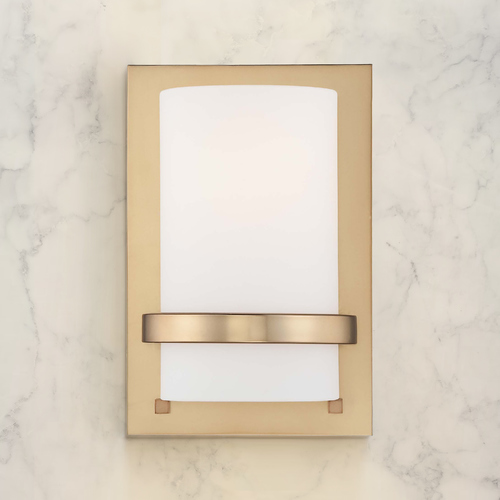 Minka Lavery Sconce Wall Light with White Glass in Honey Gold by Minka Lavery 342-248