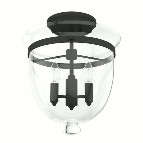 Hunter Fan Company Belltown Natural Black Iron Semi-Flushmount Light