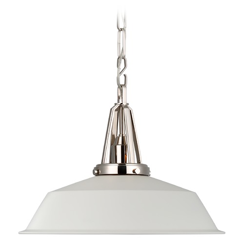 Visual Comfort Signature Collection Chapman & Myers Layton 20-Inch Pendant in Nickel by Visual Comfort Signature CHC5462PNWHT