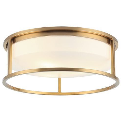 Matteo Lighting Framerton Aged Gold Brass LED Flushmount Light