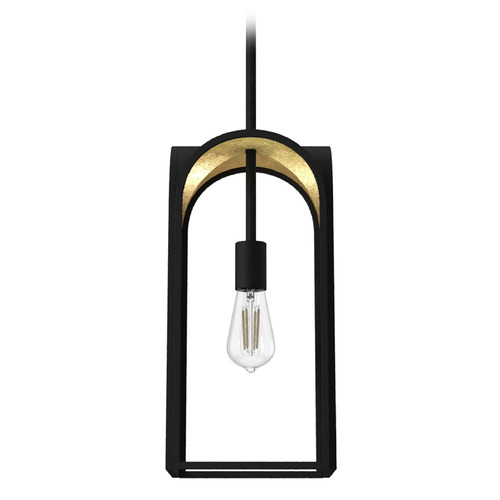 Hunter Fan Company Dukestown Natural Black Iron & Gold Leaf Mini-Pendant Light