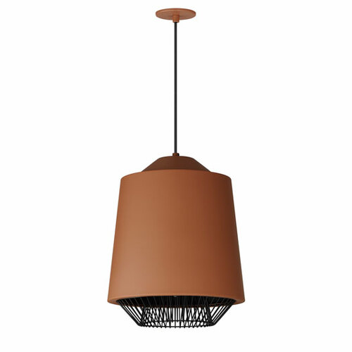 Phoenix 15.75-Inch LED Pendant in Brick & Black by ET2 Lighting