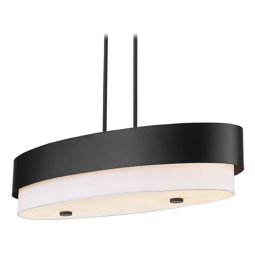 Z-Lite Counterpoint Matte Black Island Light with Oval Shade