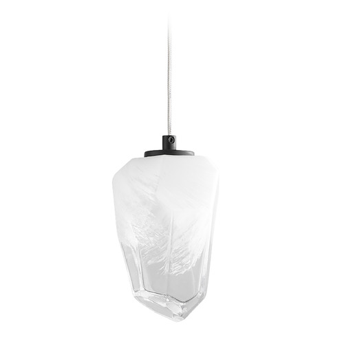 Oxygen Vivo Black LED Mini-Pendant Light with Abstract Shade
