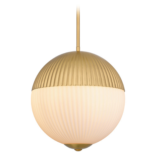 Quoizel Lighting Mia Brushed Gold Pendant Light with Globe Shade