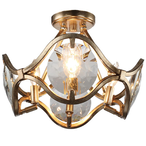Crystorama Lighting Crystorama Lighting Quincy Distressed Twilight Semi-Flushmount Light QUI-7624-DT