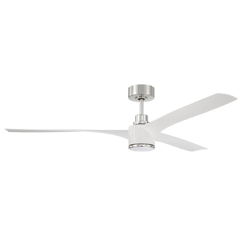 Craftmade Lighting Craftmade Lighting Phoebe White/polished Nickel LED Ceiling Fan with Light PHB60WPLN3-NWF
