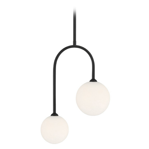 Savoy House Lighting Matte Black Pendant Light with Globe Shade