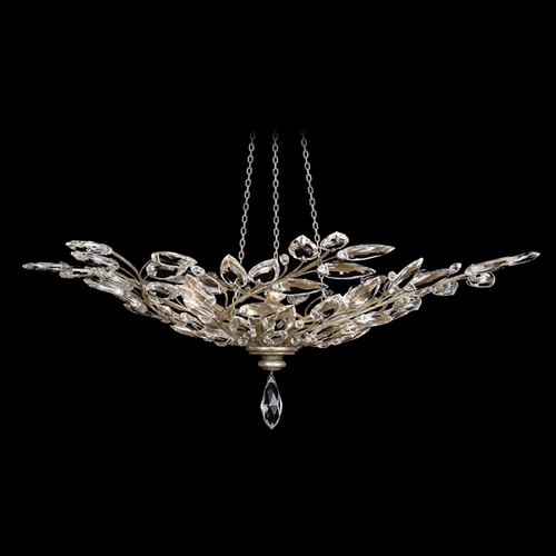 Fine Art Lamps Crystal Laurel Antiqued Warm Silver Leaf Pendant Light