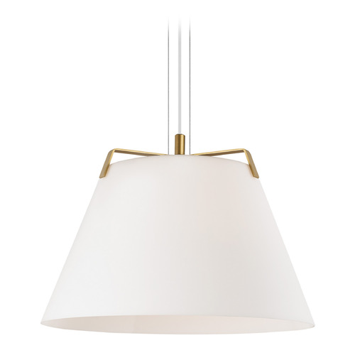 Visual Comfort Modern Collection Devin Pendant in Gold & White by Visual Comfort Modern 700TDDEVPWGW