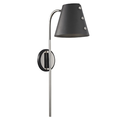 Mitzi by Hudson Valley Meta Black and Nickel Plug-In LED Sconce by Mitzi by Hudson Valley HL174201-PN/BK