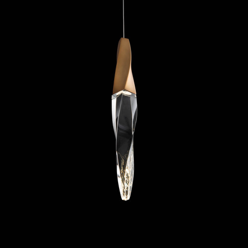 Kindjal LED Crystal Mini Pendant in Aged Brass by Schonbek Beyond