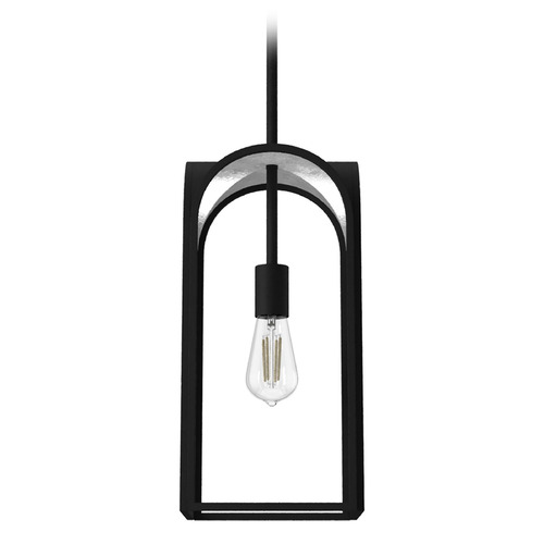Hunter Fan Company Dukestown Natural Black Iron & Silver Leaf Mini-Pendant Light