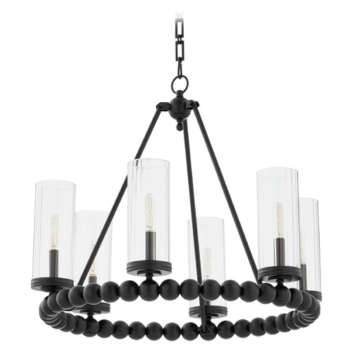 Lee Boulevard Matte Black Chandelier by Quorum Lighting