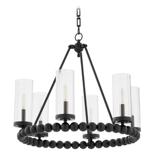 Quorum Lighting Lee Boulevard Matte Black Chandelier by Quorum Lighting 661-6-59