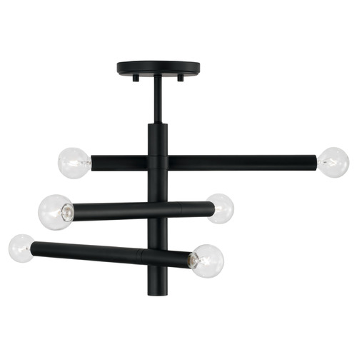 Capital Lighting Zane Matte Black Semi-Flushmount Light