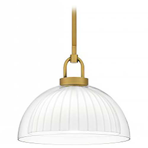 Quoizel Lighting Quoizel Pendant Brushed Gold Pendant Light with Bowl / Dome Shade