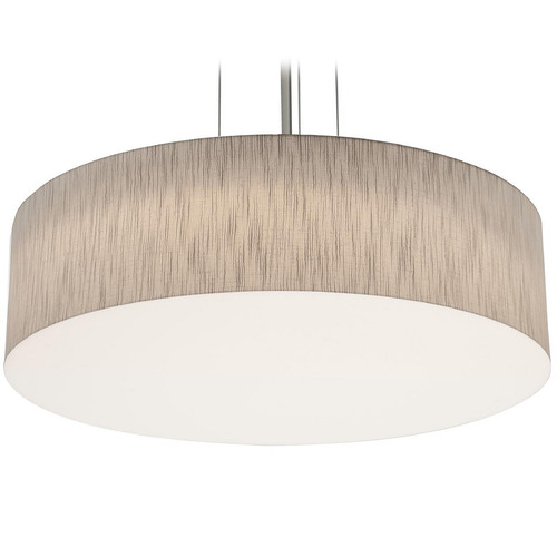 Afx Lighting Anton Satin Nickel LED Pendant Light with Drum Shade