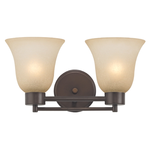 Design Classics Lighting Modern Bathroom Light with Brown Art Glass in Bronze Finish 702-220 GL9222-CAR