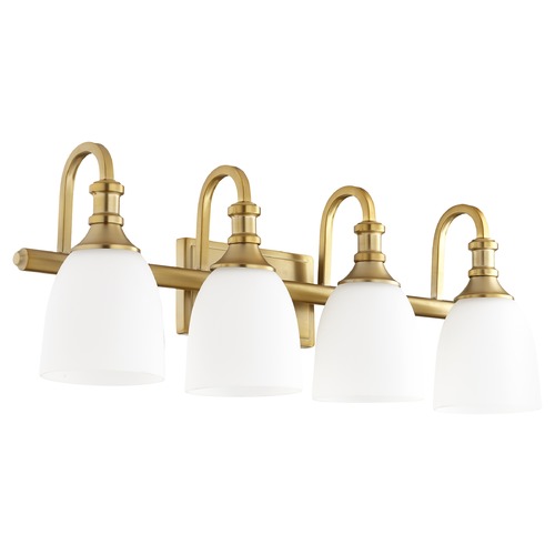 Quorum Lighting Richmond Aged Brass Bathroom Light by Quorum Lighting 5011-4-80