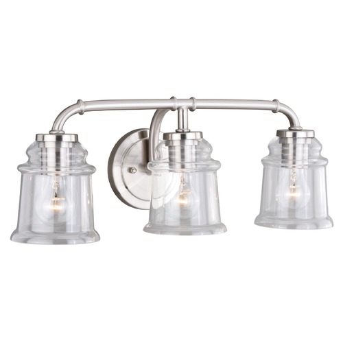 Toledo Satin Nickel Bathroom Light by Vaxcel Lighting