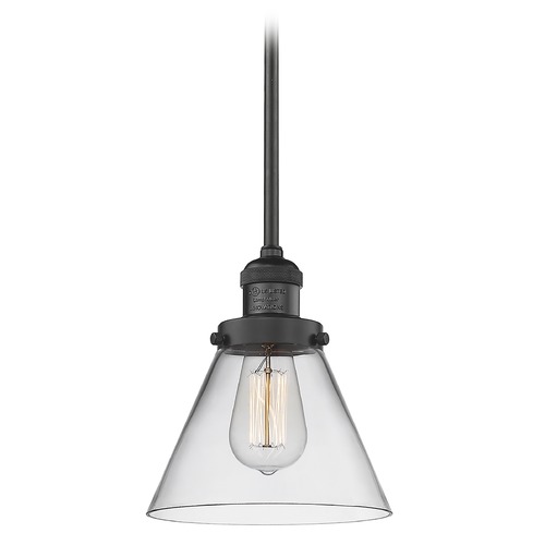 Innovations Lighting Innovations Lighting Large Cone Matte Black Mini-Pendant Light with Conical Shade 201S-BK-G42