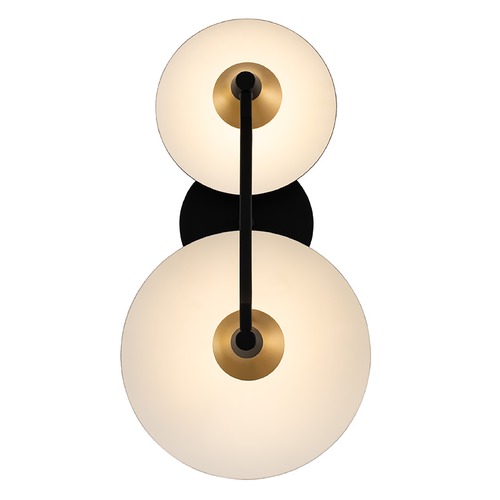 Kalco Lighting Redding LED Wall Sconce in Matte Black with White and Brass Accents 513622BWB