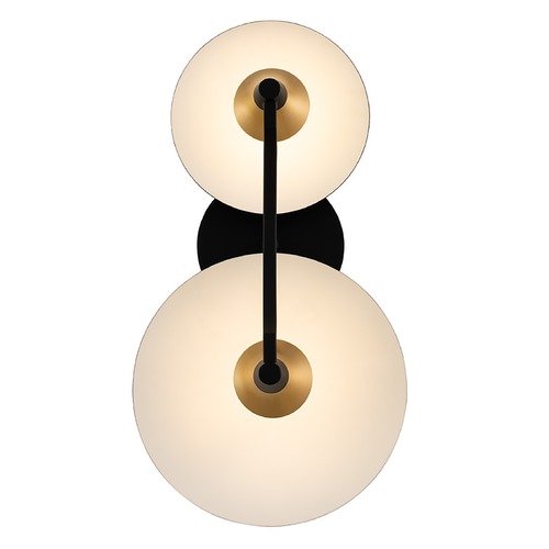 Redding LED Wall Sconce in Matte Black with White & Brass by Kalco Lighting