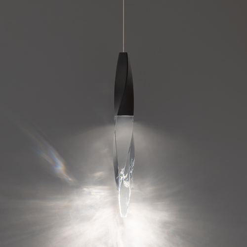 Schonbek Beyond Kindjal LED Crystal Mini Pendant in Black by Schonbek Beyond BPD13218-BK