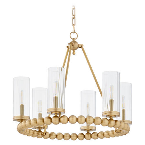 Lee Boulevard Aged Brass Chandelier by Quorum Lighting