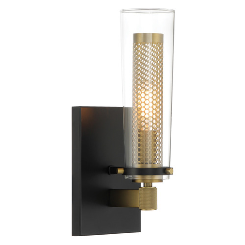 Emmerham Wall Sconce in Coal & Soft Brass by Minka Lavery