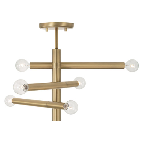 Capital Lighting Zane Aged Brass Semi-Flushmount Light