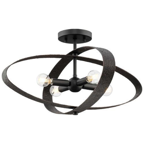 Progress Lighting Allegheny Matte Black Semi-Flushmount Light