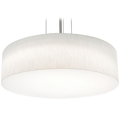 Afx Lighting Anton Satin Nickel LED Pendant Light with Drum Shade