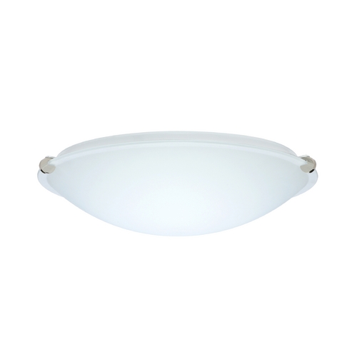 Flushmount Light White Glass Polished Nickel by Besa Lighting