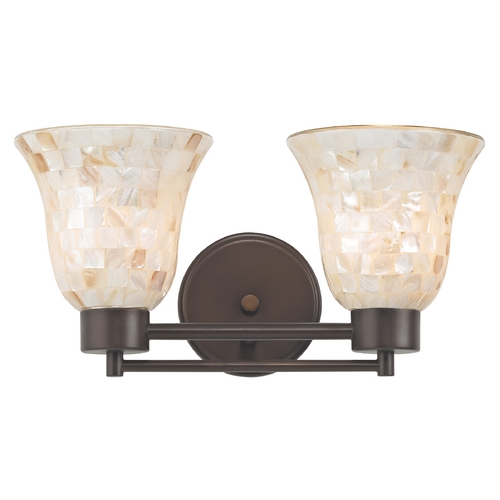 Bathroom Light with Mosaic Glass in Bronze Finish