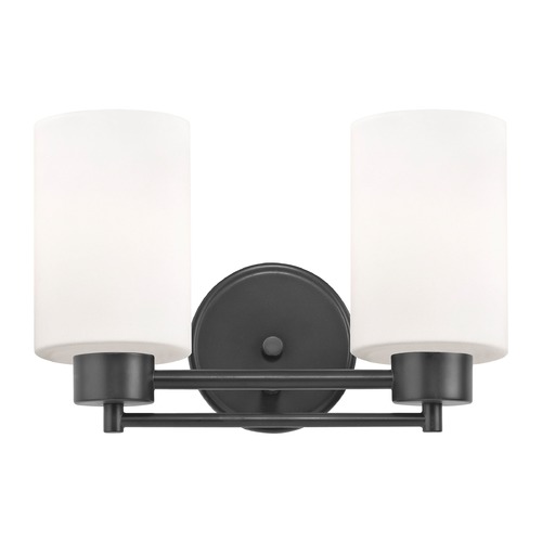 Modern Bathroom Light White Glass Black 2 Lt