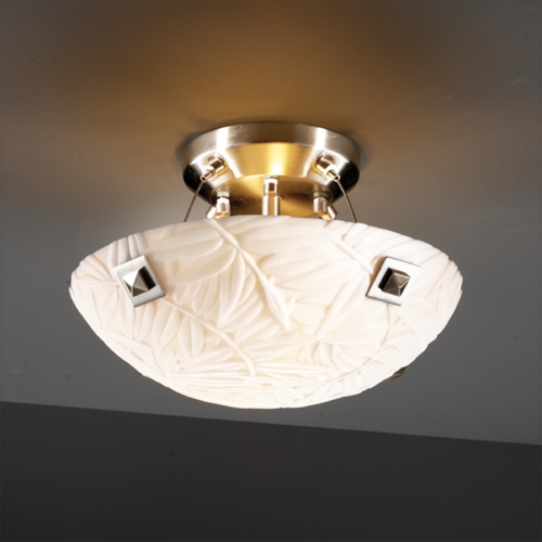 Justice Design Group Justice Design Group Porcelina Collection Semi-Flushmount Light PNA-9650-35-BMBO-NCKL-F4