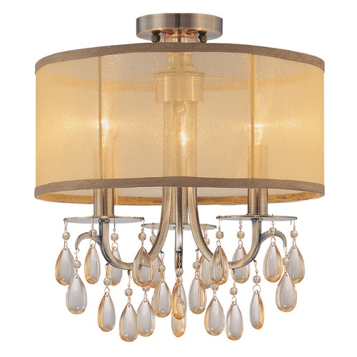 Crystorama Lighting Crystorama Lighting Hampton Antique Brass Semi-Flushmount Light 5623-AB_CEILING