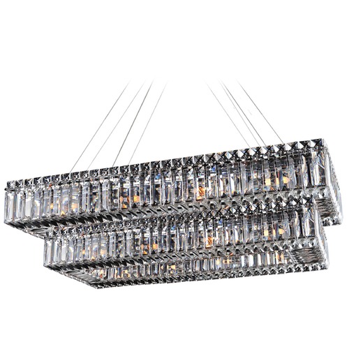 Bagguette 43in x 27in Rectangular 2 Tier Pendant