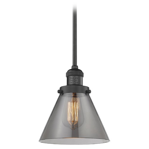 Large Cone Matte Black Mini Pendant by Innovations Lighting